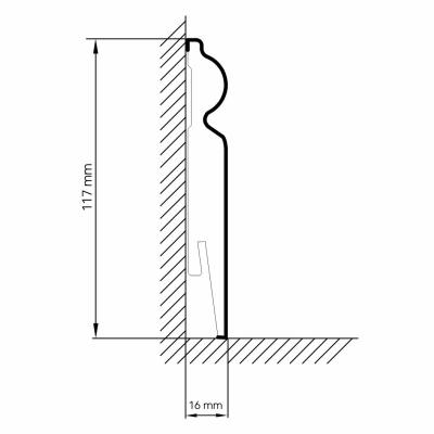 Ahorn - Sockelleiste 117 mm Hamburger Profil