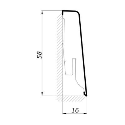 Sockelleiste 58mm Cube K58C | Silber