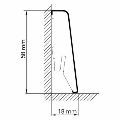 Sockelleiste 58mm Cube K58C | Weiß